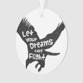 Laat je dromen een zwarte vlieger maken ornament (voorkant)