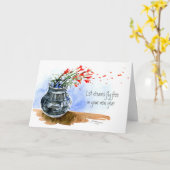 Laat je dromen gevouwen Wenskaart vliegen Kaart (Gele Bloem)