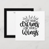 laat je dromen je vleugels inspireren notitiekaartje (Voorkant / Achterkant)