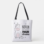 Laat je dromen nooit los tote bag (Achterkant)