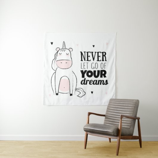 Laat je dromen nooit los wandkleed (In situ)