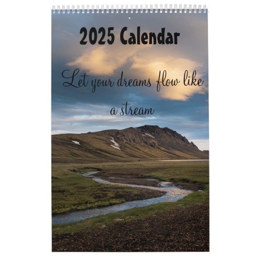 Laat je dromen stromen als een stroom 2025 kalender (Hoes)