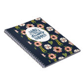 Laat je dromen uitkomen - Blue Floral Notitieboek (Rechterzijde)
