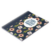 Laat je dromen uitkomen - Blue Floral Notitieboek (Linkerzijde)