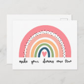 Laat je dromen uitkomen met echte regenboog briefkaart (Voorkant / Achterkant)