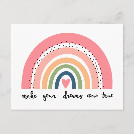 Laat je dromen uitkomen met echte regenboog briefkaart (Voorkant)