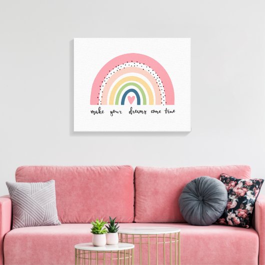 Laat je dromen uitkomen met echte regenboog canvas afdruk (Insitu (Woonkamer))