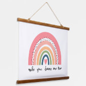 Laat je dromen uitkomen met echte regenboog hangend wandkleed (Gebogen)