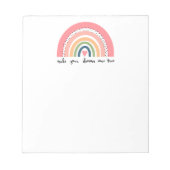 Laat je dromen uitkomen met echte regenboog notitieblok (Voorkant)
