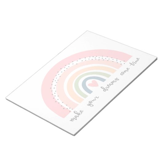 Laat je dromen uitkomen met echte regenboog notitieblok (Schuin)