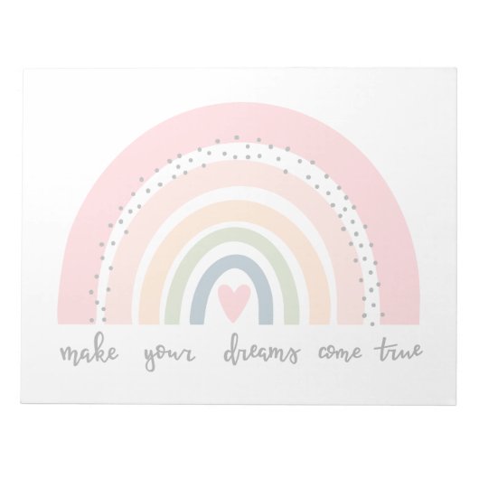 Laat je dromen uitkomen met echte regenboog notitieblok (Voorkant)