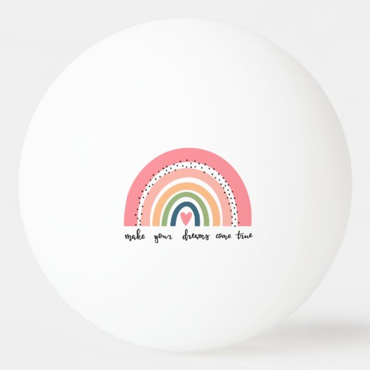 Laat je dromen uitkomen met echte regenboog pingpongbal (Voorkant)