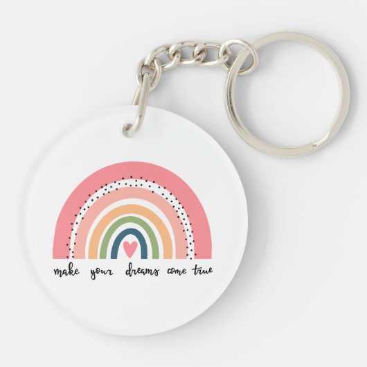 Laat je dromen uitkomen met echte regenboog sleutelhanger (Achterkant)