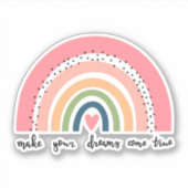 Laat je dromen uitkomen met echte regenboog sticker (Voorkant)