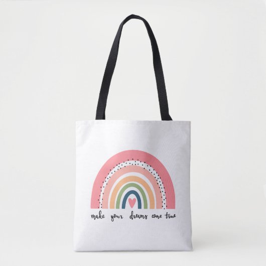 Laat je dromen uitkomen met echte regenboog tote bag (Voorkant)