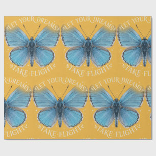 Laat je dromen vliegen Blauwe Vlinder Cadeaupapier