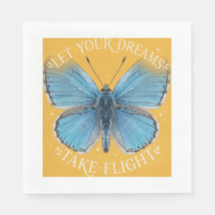 Laat je dromen vliegen Blauwe Vlinder Servet