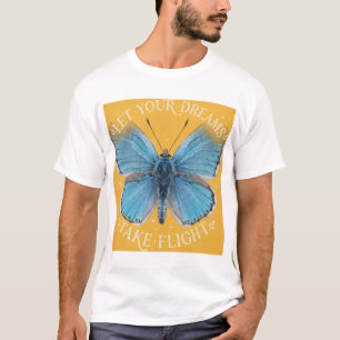 Laat je dromen vliegen Blauwe Vlinder T-shirt