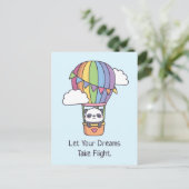 Laat je dromen vliegen, Panda Hot Air ballon Briefkaart (Staand voorkant)
