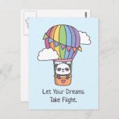 Laat je dromen vliegen, Panda Hot Air ballon Briefkaart (Voorkant / Achterkant)