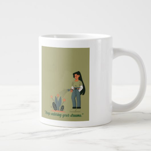 Laat je dromen wild groeien | Inspirerend Mok. Grote Koffiekop (Rechts)