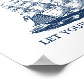 Laat je dromen zeilen Zeilbootprint Poster (Hoek)