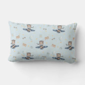 Laat je droom het Schattigee Beer Blue Plane nemen Kussen (Achterkant)