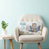 Laat je droom het Schattigee Beer Blue Plane nemen Kussen (Stoel)