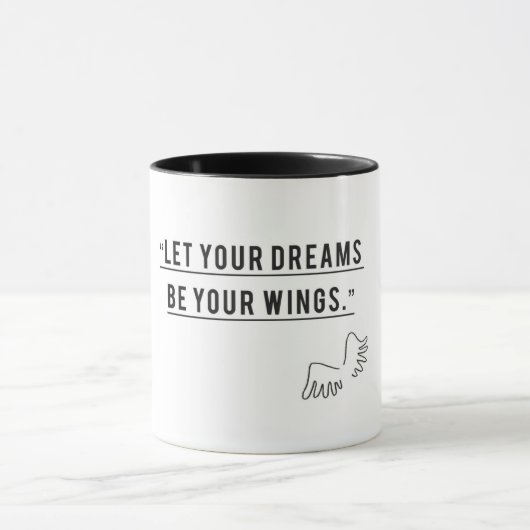 Laat je droom je vleugels zijn - Inspirerend koffi Mok (Midden)