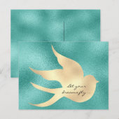 Laat je droom vliegen Motivatie Mint Green Bird Briefkaart (Voorkant / Achterkant)