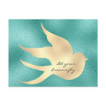 Laat je droom vliegen Motivatie Mint Green Bird