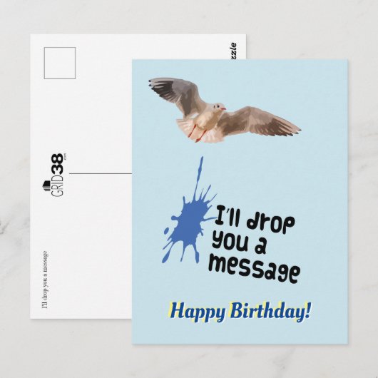 Laat je een bericht zeemadel gelukkig Briefkaart v (Voorkant / Achterkant)