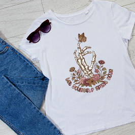 Laat je eigen geest Soar Skeleton handvlinder T-shirt