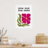 Laat je eigen geluk groeien poster (Keuken)