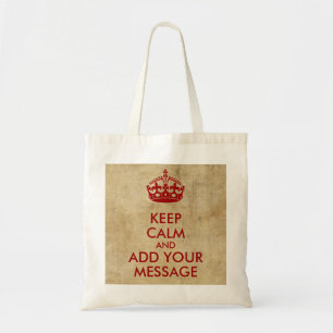 Laat je eigen kalm rood houden op perkament tote bag