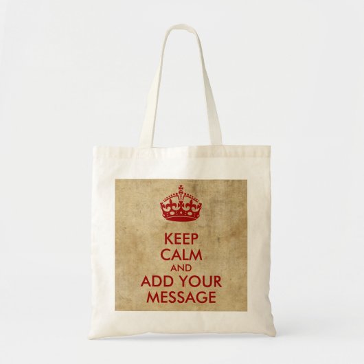 Laat je eigen kalm rood houden op perkament tote bag (Voorkant)