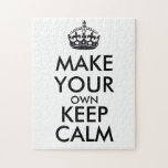 Laat je eigen kalmte houden - zwart poster legpuzzel<br><div class="desc">hallo en welkom, creëer en pas uw eigen 'kalm' ontwerp aan voor dit model is uniek! Vervang de woorden "maak uw eigen kalmte" door het woord van uw keuze en kies de gewenste kleur! Je kunt je voorstellen en alles doen!! ex: "Blijf kalm en ga door" "blijf kalm en dans...</div>