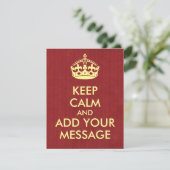 Laat je eigen uitnodiging voor het kalm houden (Staand voorkant)