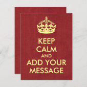 Laat je eigen uitnodiging voor het kalm houden (Voorkant / Achterkant)