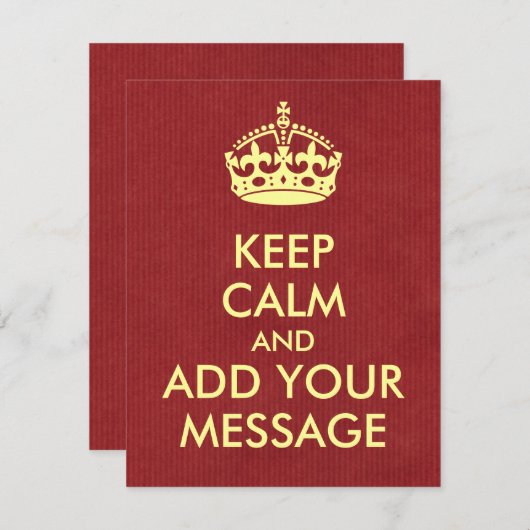 Laat je eigen uitnodiging voor het kalm houden (Voorkant / Achterkant)