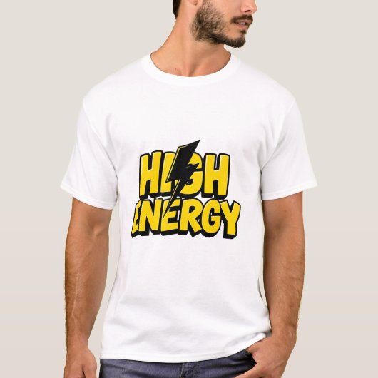 Laat je energie los: Retro Lightning Bolt T-shirt (Voorkant)