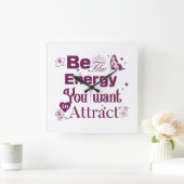 Laat je energie spreken" 🌟💝 vierkante klok (Huis)