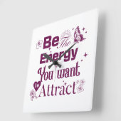 Laat je energie spreken" 🌟💝 vierkante klok (Hoek)