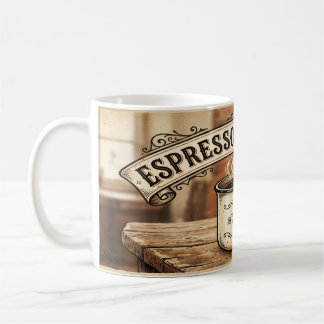 Laat je Espresso - Grappige Vintage Koffie Slogan Koffiemok