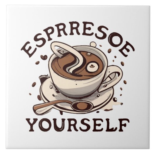 Laat je espresso zien tegeltje (Voorkant)