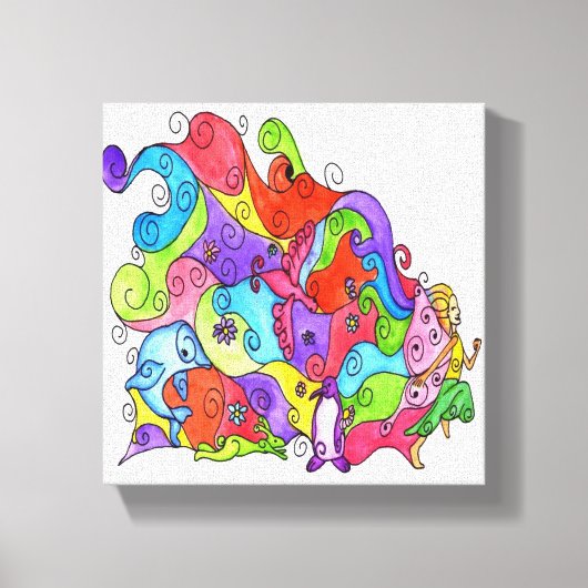Laat je fantasie de vrije loop canvas afdruk (Voorkant)