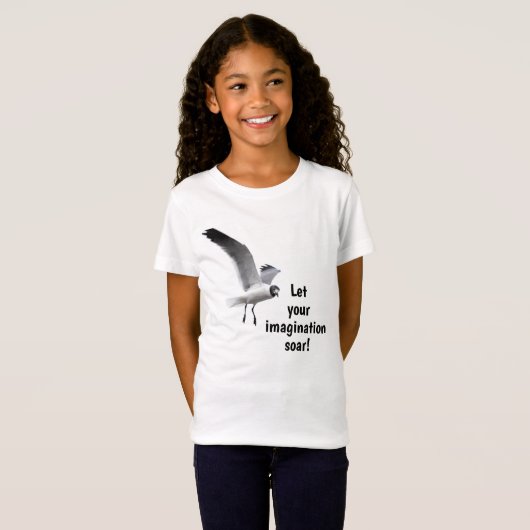 Laat je fantasie de vrije loop! zeemeeuw t-shirt (Voorkant volledig)