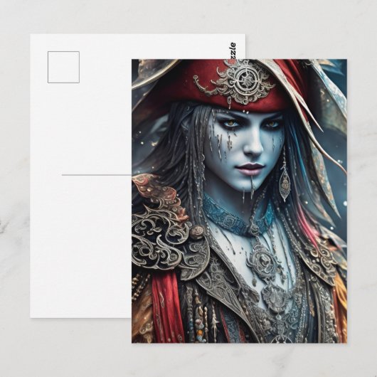 Laat je fantasie los met ons Pirate Girl Briefkaart (Voorkant / Achterkant)