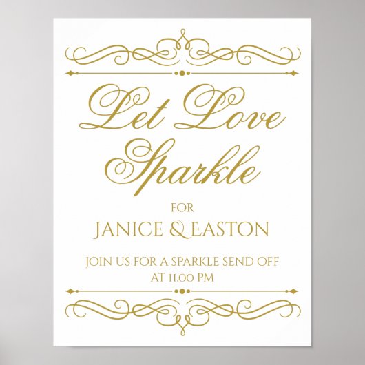 Laat je favoriete handschrift ophangen | Gold Swir Poster (Voorkant)