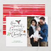 Laat je favoriete kerstfotokaart met kleine kerstf kaart (Voorkant / Achterkant)